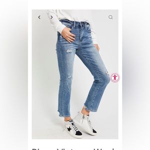 NWT Risen Vintage Wash Straight Leg Jean-sz 25